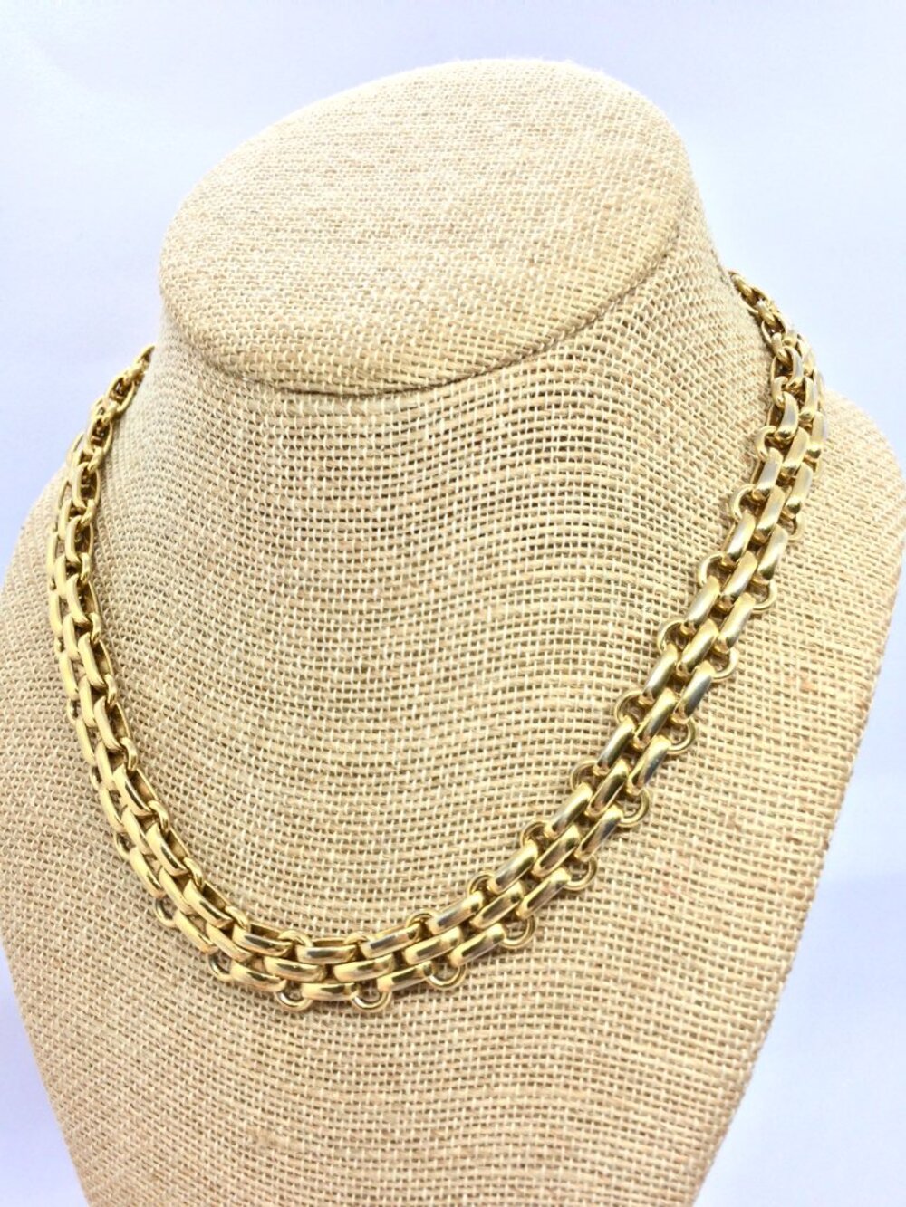 VINTAGE DIOR CHAIN Necklace Gold Tone Chunky Link CD Logo Signed 16 Inch - Picture 5 of 16